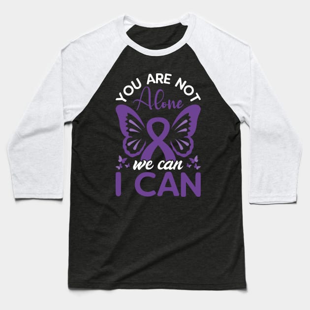 You are not alone we can I can, World Cancer Day Baseball T-Shirt by HassibDesign